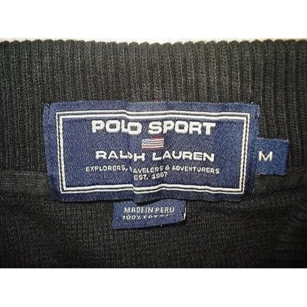 Ralph Lauren Polo Sport Golf Shirt Black Pullover Mens Size M